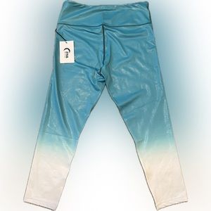 ZYIA Active Teal venom metallic ombré light n tight - high rise